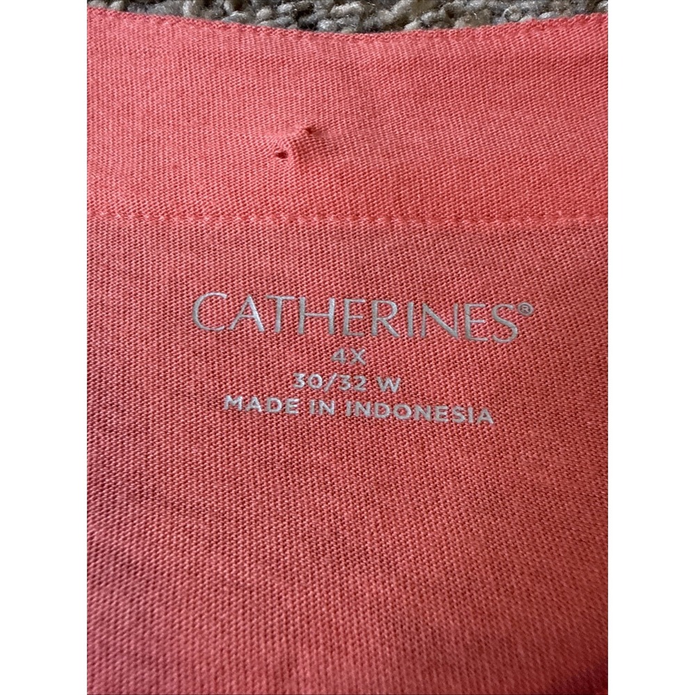 Catherines Women's 3/4 Sleeve Beaded Collar Blouse Pink Plus Size 4XL - Picture 7 of 11